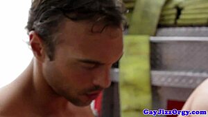 Gay firefighters getting wild with knob action