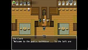 Yuka enjoys relaxing in the onsen with huge tits in this hentai game episode