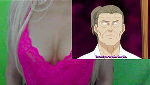 In this hentai episode, a character shrinks and enters the girls' areas in Issunboushi ep 1. Close-up views highlight the cosplay costumes.