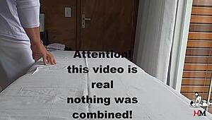 Betrayed husband watches wife with masseur