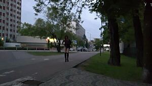 What do you see in this outdoor public city?