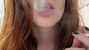 Redhead Smoker Enjoys Her Fetish Habit