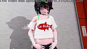 fun in the elevator with futanari