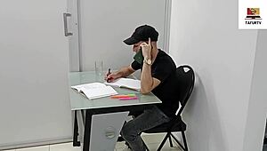 My horny companion seduces me for cock sucking in threesome 😏