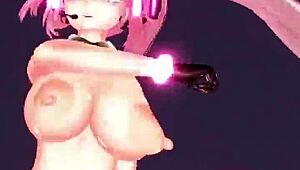3D Animated Hentai Blowjob with Big Boobs