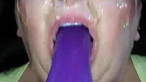 Ms. TL, your fat BBW throat takes that dildo so deep with toys, she says.