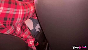 a hot blonde milf convinces uber driver to fuck her ass and blowjob