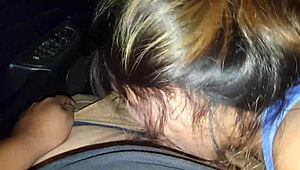 Young amateur sucks cock in truck blowjob