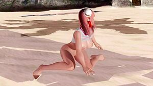 DOA5本田穗乃果海滩写真特写骚穴