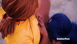 Intense Public Pussy Licking Outdoors