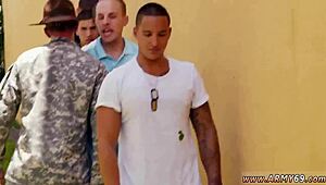 Young military men engage in hot gay sex in the gallery