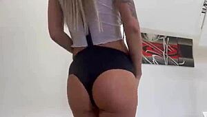 Monika fox dances and strips naked on stage