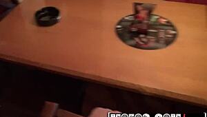 Blonde Barmaid Rihanna Samuel in Backroom Action