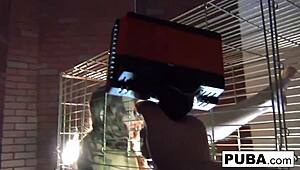 sexy dani daniels is trapped like a bitch in that dog cage, so hot 😈