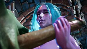 Slutty dark elf craves orc cock