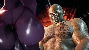 Slutty dark elf craves orc cock