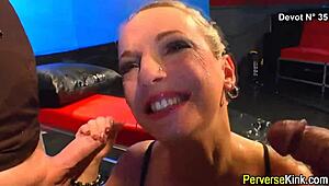 urine drinker chows down cum in wild fetish scene