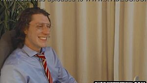 Awkward Gay Clerk Crushes on Athletic Colleague at Office.