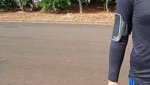 Latina In Leggings Gives Blowjob On The Street During Workout