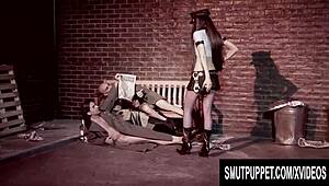 police officer lisa rose rides two guys in office fuck