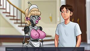 Summertime saga with big tits gay young ass bareback action 😏