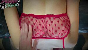 redhead girl in intense throat scene