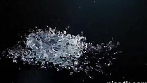 Kissable lezzie teen 18+ies get splashed with piss and splatter wet vaginas