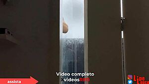 hey, spying on a hot babe showering... guess what happened next?