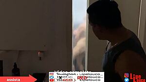 hey, spying on a hot babe showering... guess what happened next?