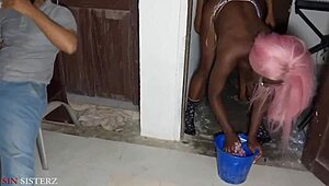 i cant believe whats happening here with her husband unaware in the bathroom