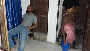 i cant believe whats happening here with her husband unaware in the bathroom