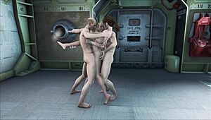 fallout 4 pre-war banging with hot anime brunettes! 😍