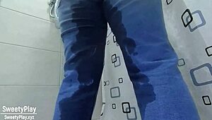 Fat BBW Milf Desperately Pees, Wetting Her Jeans In Homemade Amateur Video