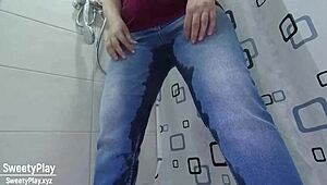 Fat BBW Milf Desperately Pees, Wetting Her Jeans In Homemade Amateur Video