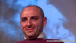 Slutty brunette rips red lingerie for outdoor public striptease