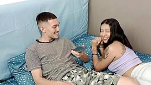 i watched this latina trio fuck each other, vayolet getting cum from liam and franck's cocks in doggystyle.