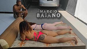 Neighbor Fucks Two Hotties Bareback In Backyard Sunbathing
