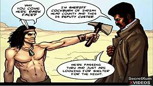 oh man, this monster cock black sheriff threesome in wild west bbc interracial hentai gets me every time. those sassy indian whores take it rough in prison!