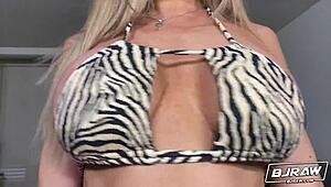 bjraw linzee ryder gives epic lip service with big tits bouncing! wow, that blonde handles monster cock!