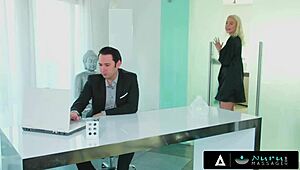 chloe cherry gets down and dirty with boss for job at nurumassage