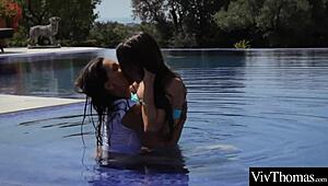 Brunette Learning How To Surf Ends Up Making Hot Sex With Her Lesbian Instructor