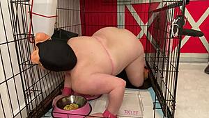 Fuckpig Justafilthycunt Humiliates In Cage With Pissing And Degradation