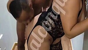 Receiving the HUNG STUD under the cuckold's watchful eye