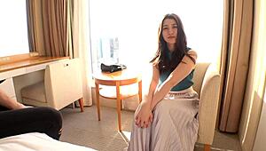 Relaxed lady with curvy figure in high-quality video