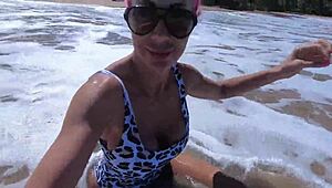 Pissing Outdoors Feels So Good with Big Blonde Tits Exposed