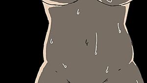 Cartoon babe bends over for doggystyle blowjob creampie