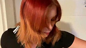 Redhead Hard Fucking and Deep Blowjob with Cum in Mouth Swallowed