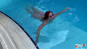 Redhead Hard Fucking and Deep Blowjob with Cum in Mouth Swallowed