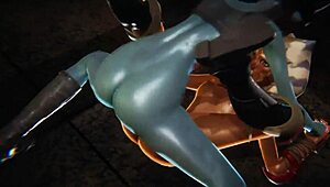 Ahsoka Tano gets creampied by futa Aayla Secura in Star Wars 3D porn