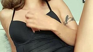 Gweenblack guides jerk off with her natural tits 😏 Hot Brazilian milf instructions.